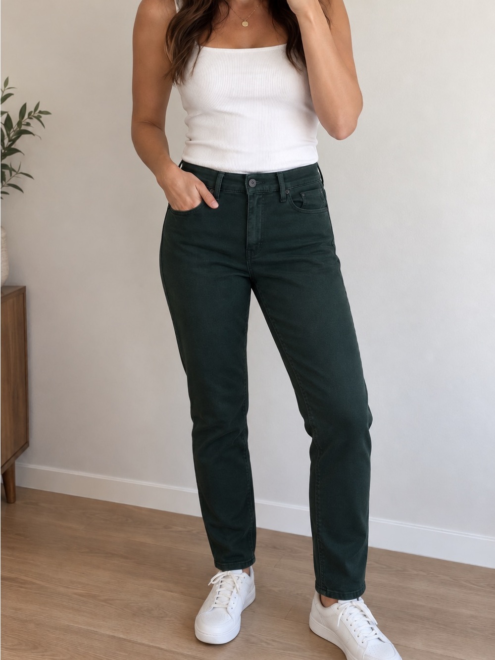 Paige Lennox Women’s Dark Green Skinny Jeans Size 32 Stretch